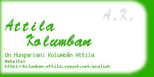 attila kolumban business card