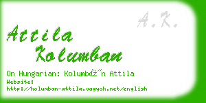 attila kolumban business card